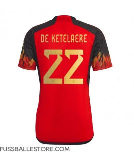 Günstige Belgien Charles De Ketelaere #22 Heimtrikot WM 2022 Kurzarm